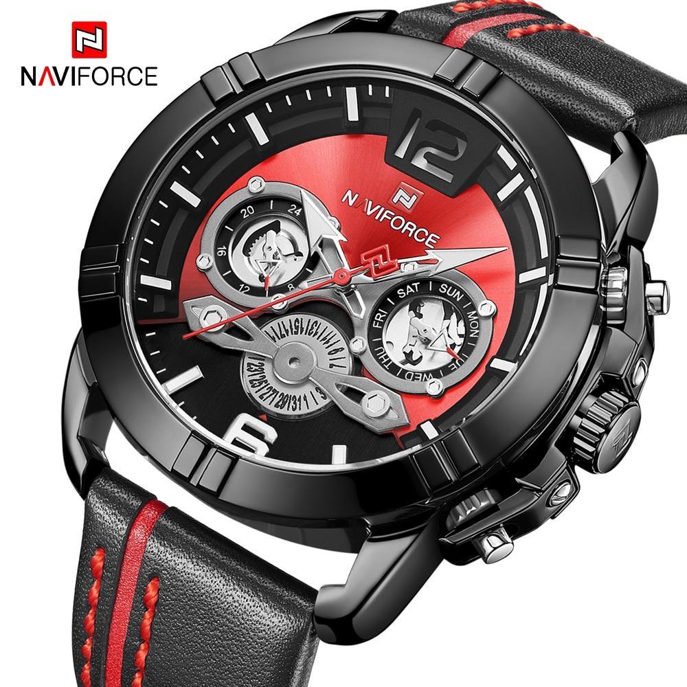 Waterproof Quartz Man Leather Sport Wrist Watch Luxury Unique Design Perfect Gift