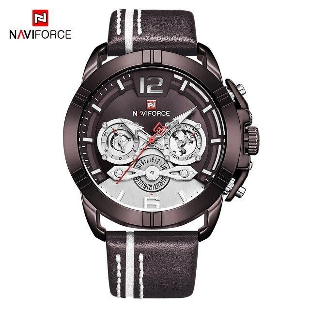 Waterproof Quartz Man Leather Sport Wrist Watch Luxury Unique Design Perfect Gift