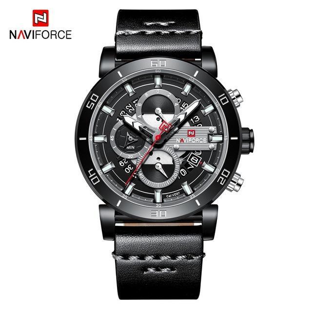 Water Resistant Sport Chronograph Watch Multifunction Leather Belt Quartz Wrist Watches Excellent Design Perfect Gift