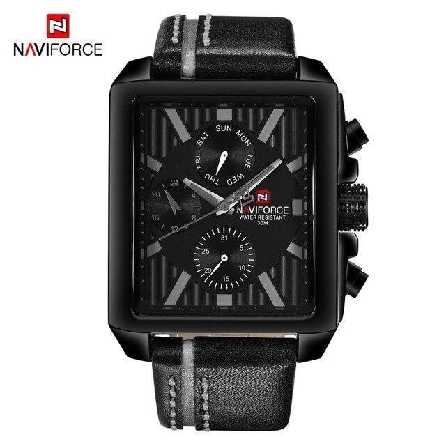 Men's Waterproof Watch With Leather Belt And Chronometers Retro Style Unique Shape Excellent Gift