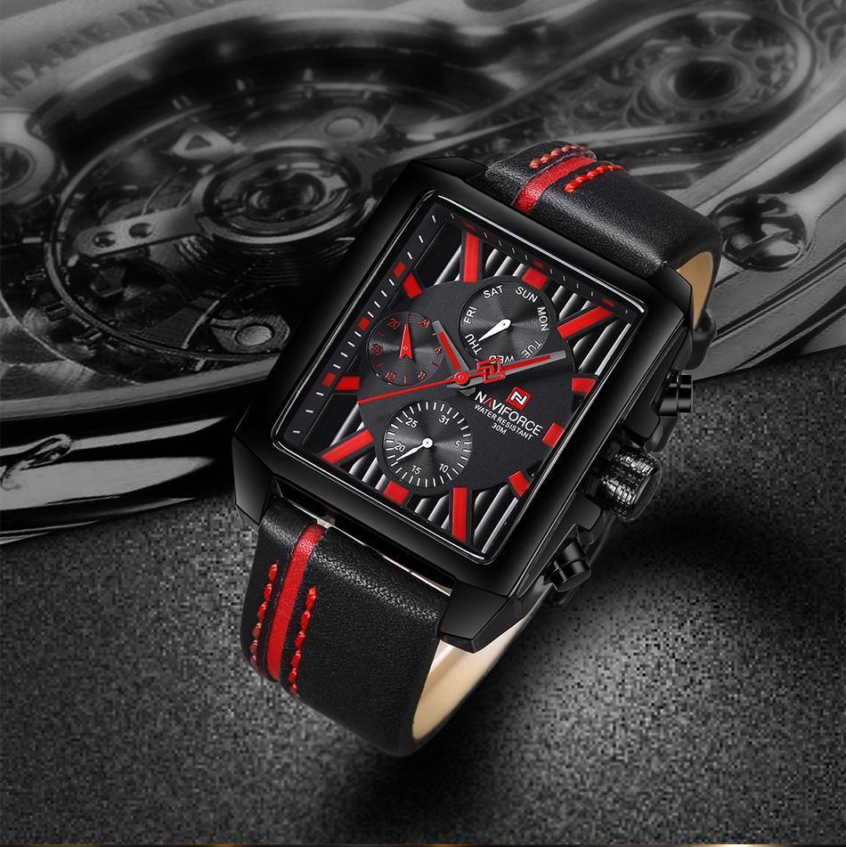 Men's Waterproof Watch With Leather Belt And Chronometers Retro Style Unique Shape Excellent Gift