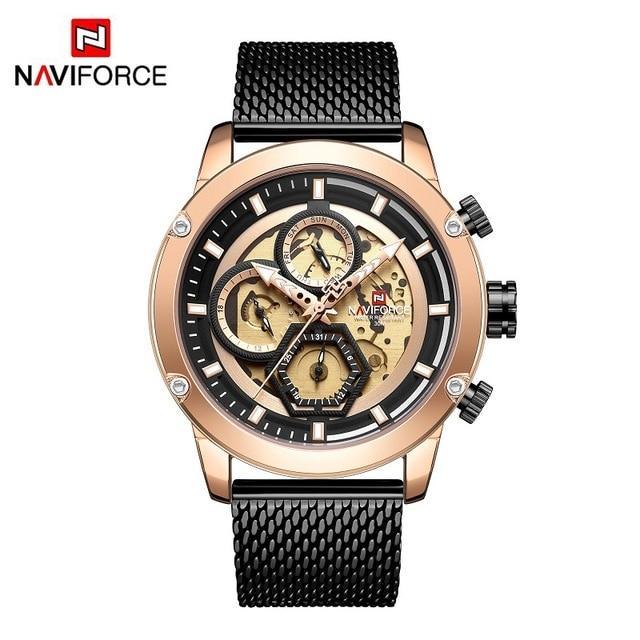 Sport Watches For Men Waterproof Watch Analog Quartz Leather Band Wristwatch Unique Design Perfect Gift