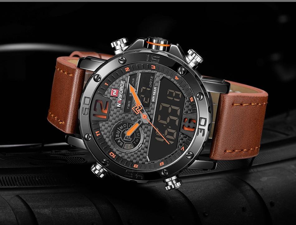 Men's Sports Waterproof Digital Analog Multifunction Watch Excellent Design Perfect Gift