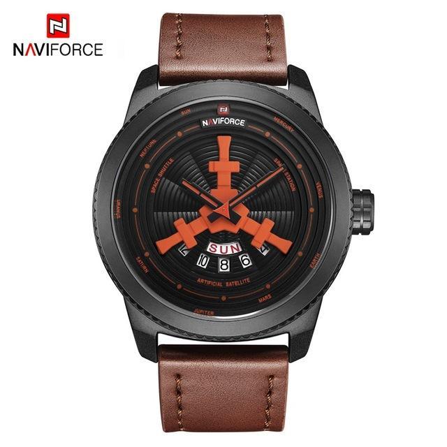 Sport Watches For Man Waterproof Watch Analog Quartz Leather Band Date Calendar Wristwatch Unique Design Perfect Gift
