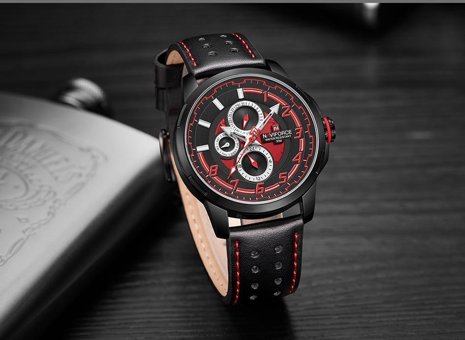 Sport Watches For Man Waterproof Watch Analog Quartz Leather Band Date Calendar Unique Wristwatch Perfect Gift