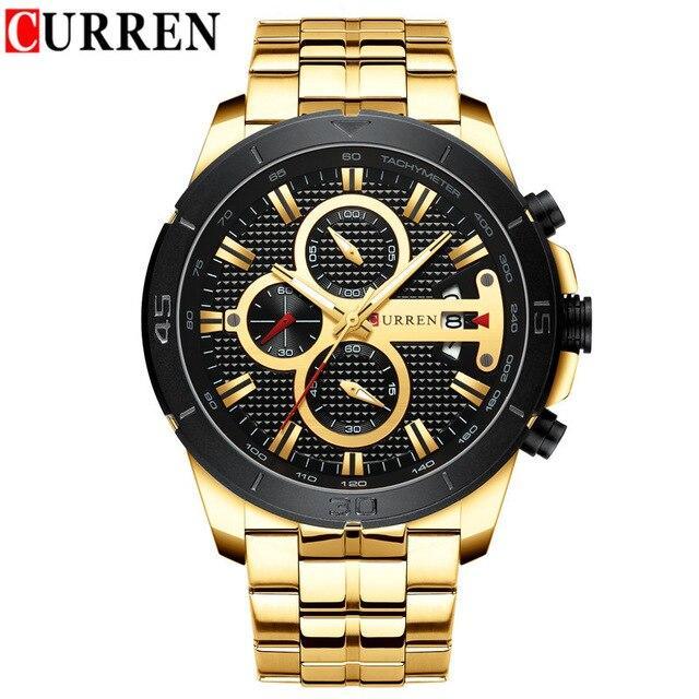 Men's Waterproof Watch With Chronometers Day View And Fluorescent Hands Unique Luxury Design Perfect Gift