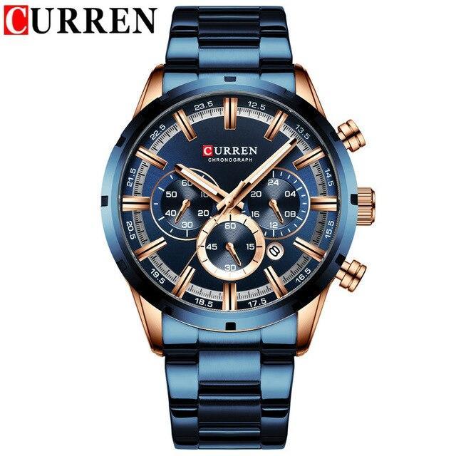 Men's Sports Waterproof Stainless Steel Watch With Chronometers And Special Date Display Unique Design Perfect Gift
