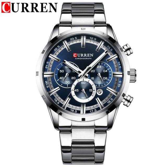 Men's Sports Waterproof Stainless Steel Watch With Chronometers And Special Date Display Unique Design Perfect Gift