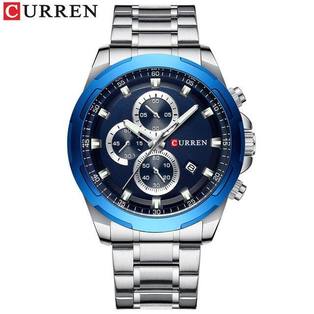 Men's Water Resistant Watch With Chronometers Day View Unique Design Perfect Gift