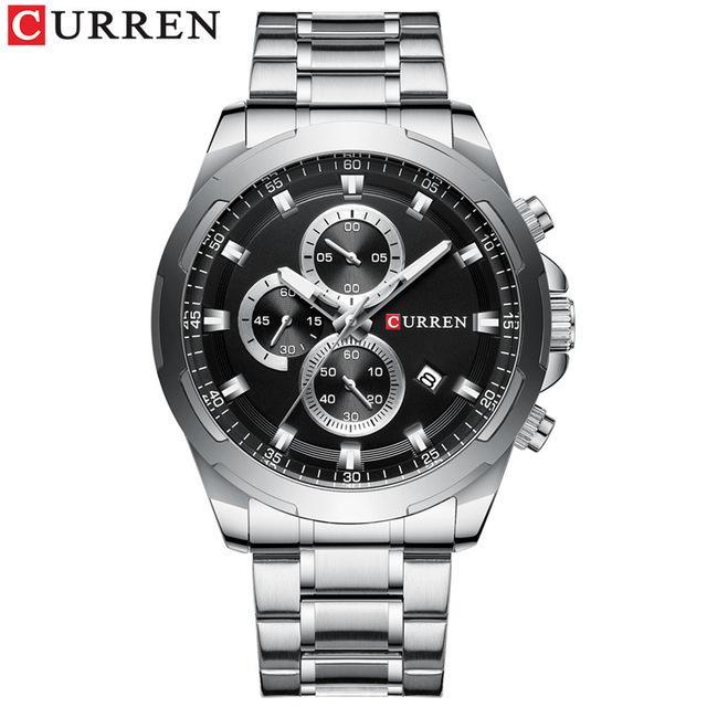 Men's Water Resistant Watch With Chronometers Day View Unique Design Perfect Gift