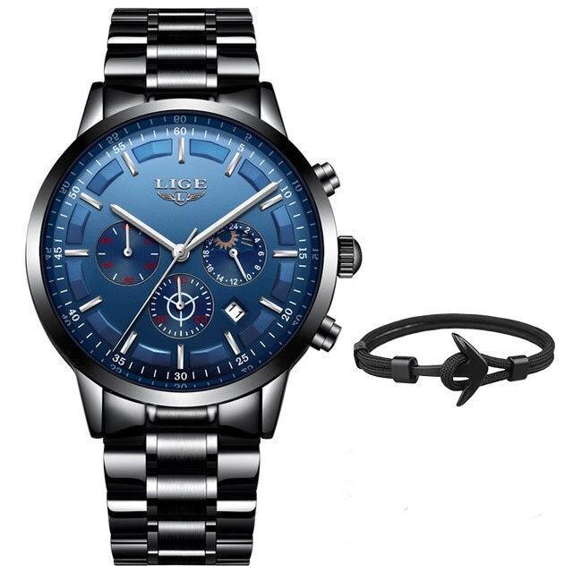 Men's Waterproof Watch With Chronometers And Date Display Unique Design Perfect Gift