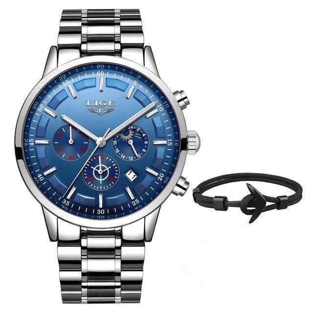 Men's Waterproof Watch With Chronometers And Date Display Unique Design Perfect Gift