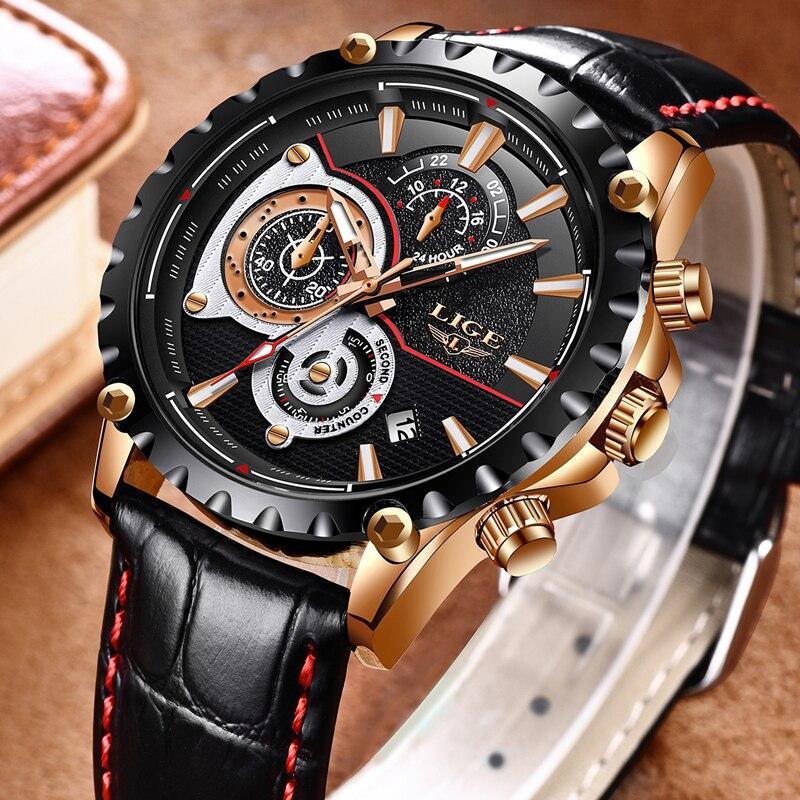 Business Elegant Men's Watch With Chronometers Day View Fluorescent Hands Excellent Look Unique Design Perfect Gift For Your Man