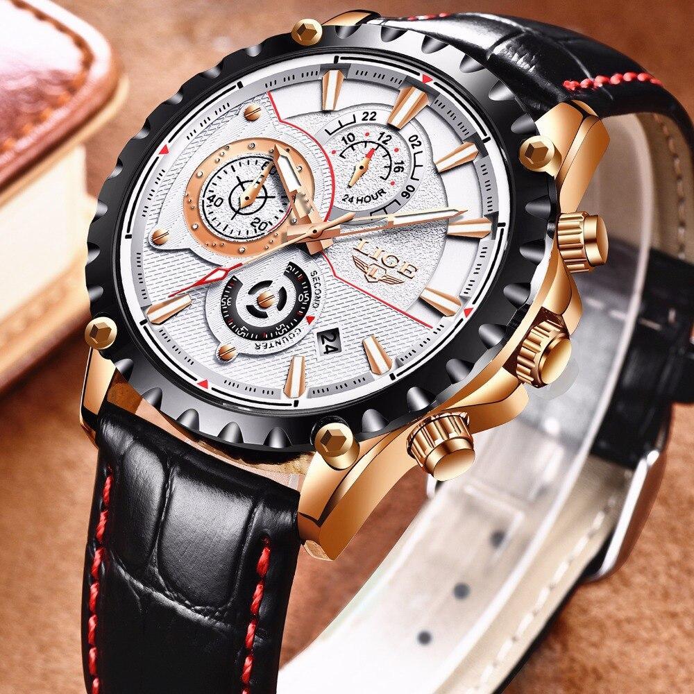 Business Elegant Men's Watch With Chronometers Day View Fluorescent Hands Excellent Look Unique Design Perfect Gift For Your Man