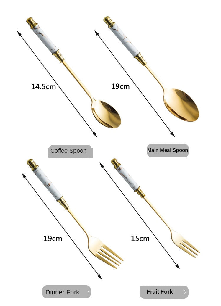 Marble Vintage Flatware Set