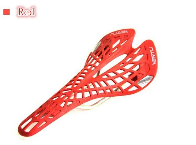 Mountain Super Light Plastic Bicycle Saddle Bike Saddle Seat PVC Cushion Hollow Seat Saddle Ultra Light Cycling Bicycle Seat Saddle Hollow Ergonomic Shock Absorption Water Resistant Protection