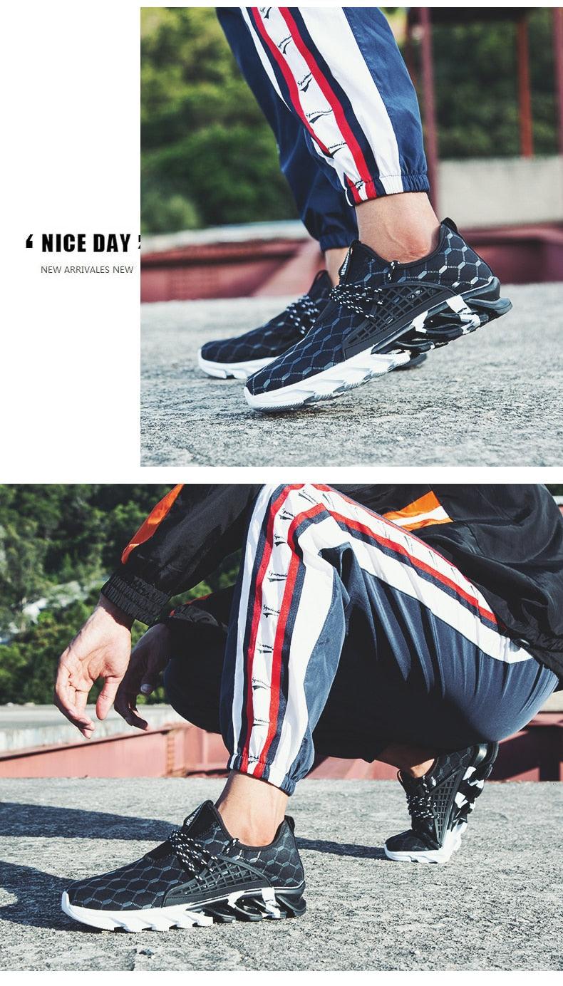 Mens Lightweight Breathable White Sneakers Casual Spring New Fashion Comfortable Walking Slip-On Sneakers Breathable Fashion Athletic Gym Casual Tennis Sneakers Modern Design Shoes