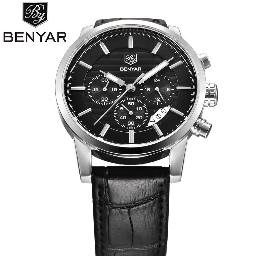Luxury Men's Business Watches Fashion Watch Waterproof For Men's Casual Sport Leather Strap