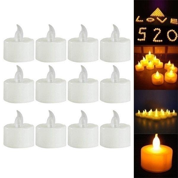 12/24/48pcs Flameless LED Tea light Tea Candles Wedding Light Romantic Candles Realistic Tea Lights Candles LED Tea light Candles Flickering Bright Tea lights Battery Operated Candles Flameless Candles Lights for Birthday Party Wedding Decorations