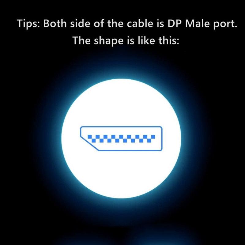 1m/2m/5m High Speed 1.4Gbp Slim and Flexible Ultra HD 8K 4K 144Hz 165Hz Display Port Adapter For Monitor PC Laptop Projector