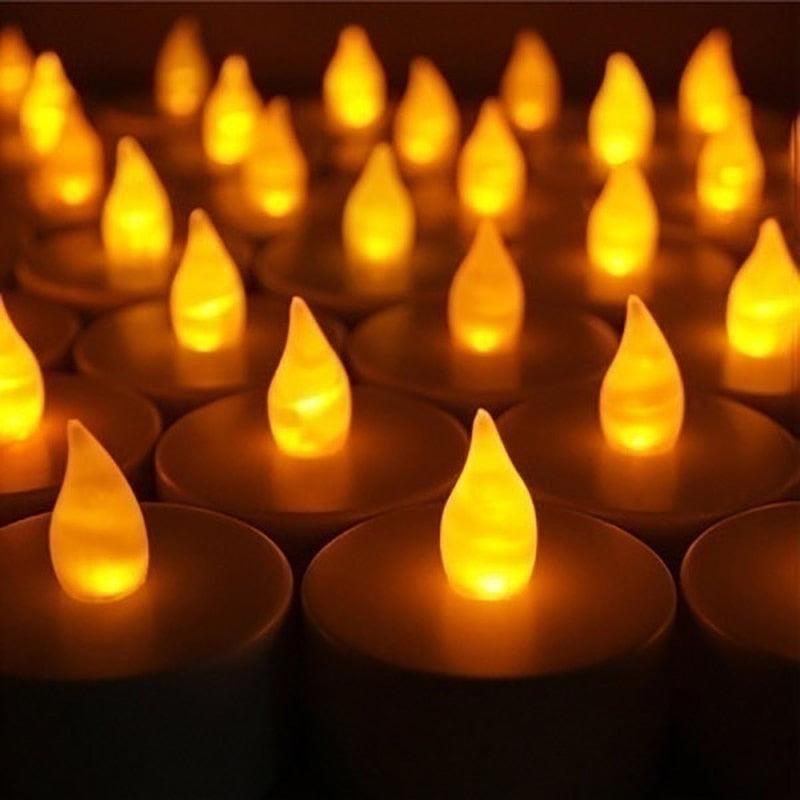 12/24/48pcs Flameless LED Tea light Tea Candles Wedding Light Romantic Candles Realistic Tea Lights Candles LED Tea light Candles Flickering Bright Tea lights Battery Operated Candles Flameless Candles Lights for Birthday Party Wedding Decorations