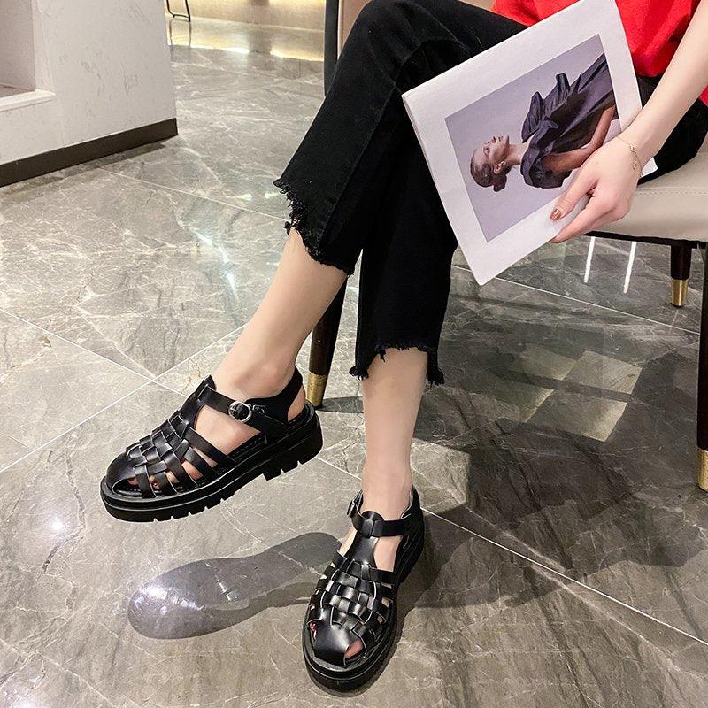 Platform Women's Sandals Summer Fashion Women Beach Classic Sandal Comfortable Beach Pool Platforms Sandals With Buckle Open Toe Ankle Strap Thick-Soled Casual Women's Shoes