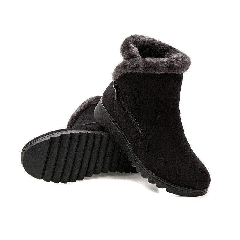 Beautiful Red Womens Ankle Boots New Fashion Waterproof Platform Winter Warm Snow Boots Outdoor Warm Mid-Calf Boot Non-Slip Water Resistant Winter Cold Weather Elegant Shoes