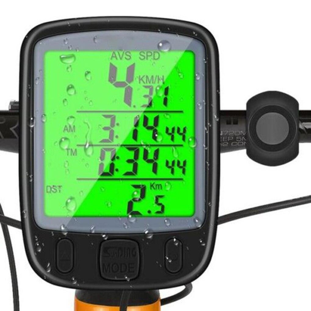 LCD Digital Bicycle Computer Waterproof Cycle Bike Stopwatch Wire Odometer Speedometer Automatic Wake-Up Cycling Computer LCD Backlight Displays Cycling Accessories Accurate Speed Tracking