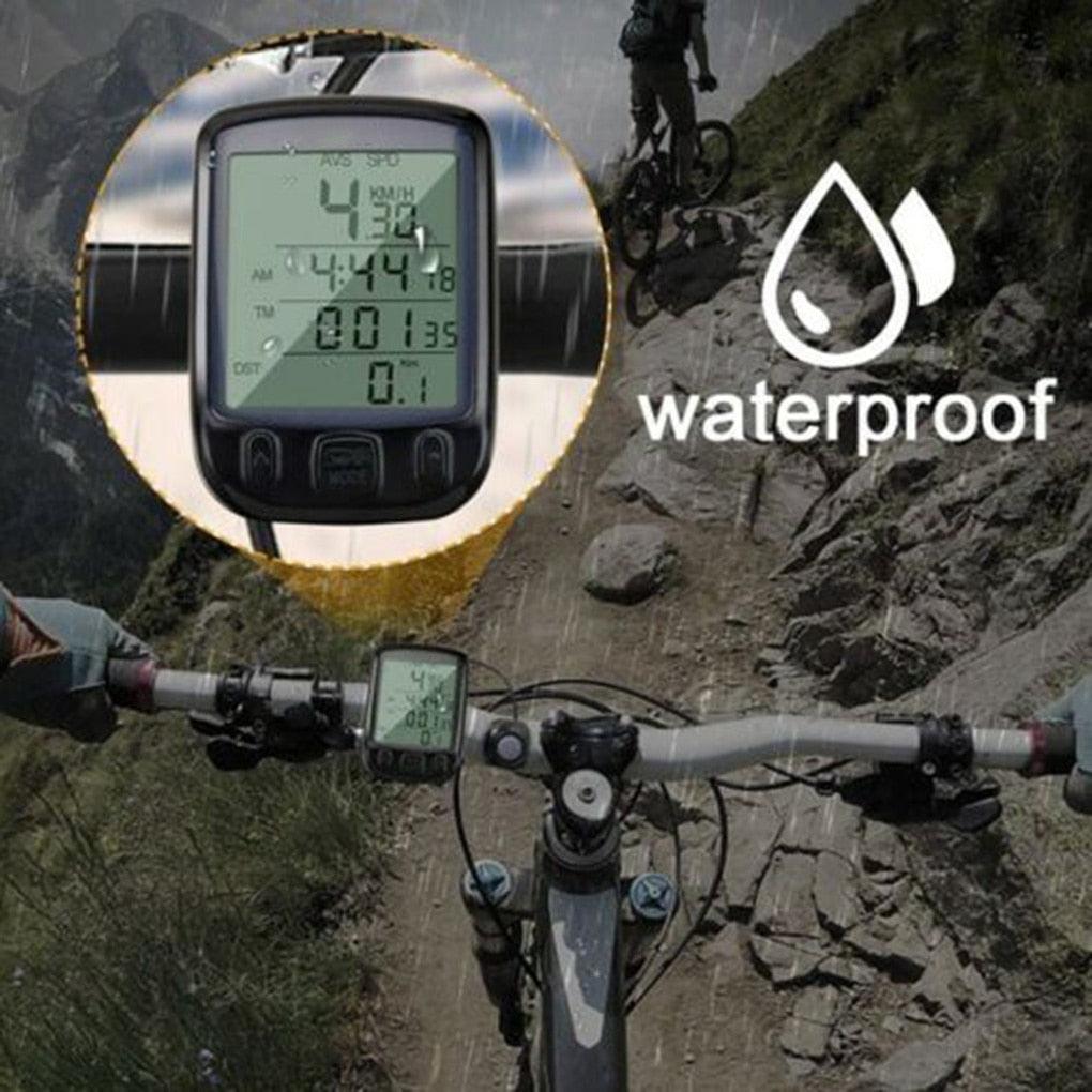 LCD Digital Bicycle Computer Waterproof Cycle Bike Stopwatch Wire Odometer Speedometer Automatic Wake-Up Cycling Computer LCD Backlight Displays Cycling Accessories Accurate Speed Tracking