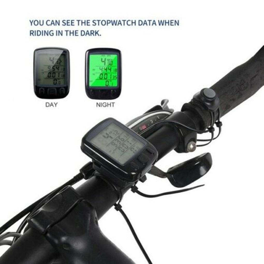 LCD Digital Bicycle Computer Waterproof Cycle Bike Stopwatch Wire Odometer Speedometer Automatic Wake-Up Cycling Computer LCD Backlight Displays Cycling Accessories Accurate Speed Tracking