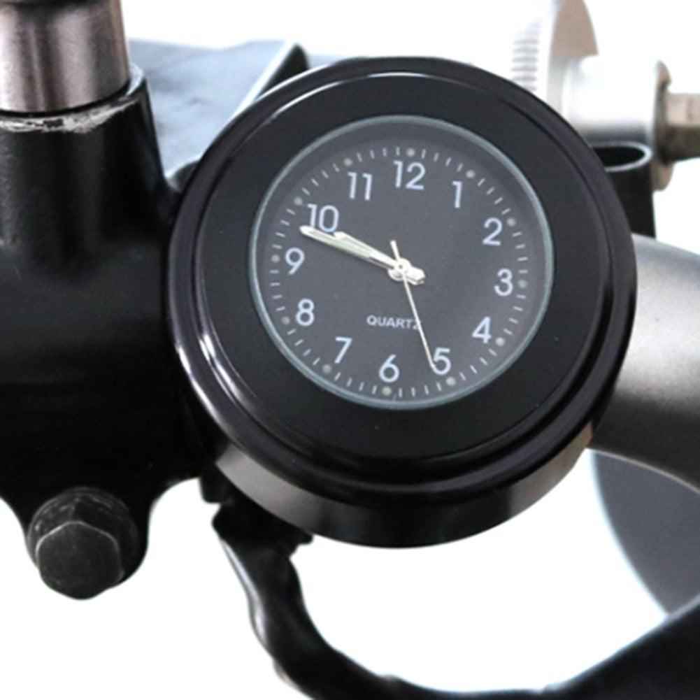 22-25mm Multi-functional Motorcycle Handlebar Mount Clock Universal Waterproof Motorcycle Handlebar Watch Durable Practical Classic Waterproof Luminous Quartz Watch
