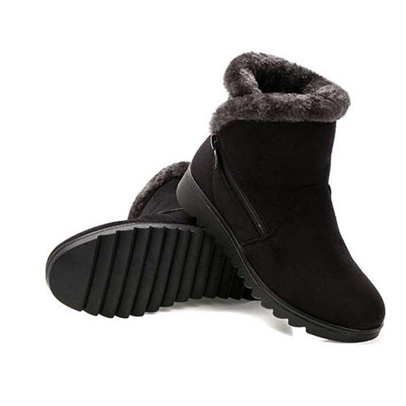 Beautiful Red Womens Ankle Boots New Fashion Waterproof Platform Winter Warm Snow Boots Outdoor Warm Mid-Calf Boot Non-Slip Water Resistant Winter Cold Weather Elegant Shoes