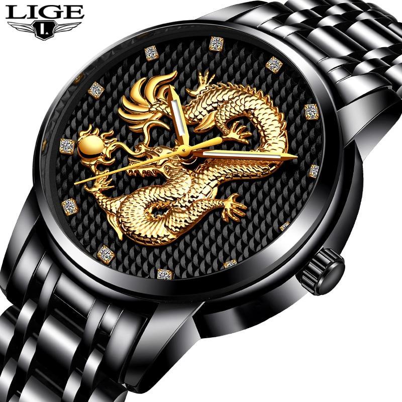 Men's Waterproof Watch With 3D Dragon Design Excellent Look Perfect Gift For Your Man