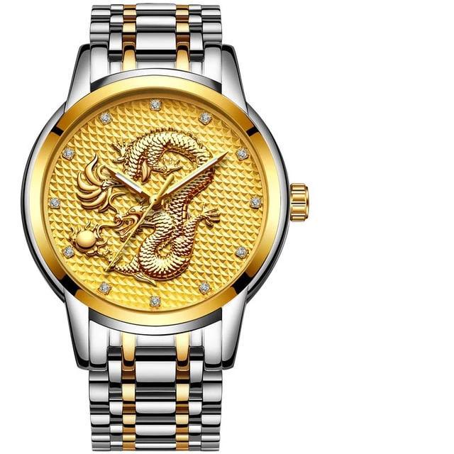 Men's Waterproof Watch With 3D Dragon Design Excellent Look Perfect Gift For Your Man