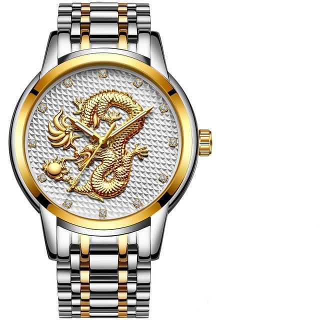 Men's Waterproof Watch With 3D Dragon Design Excellent Look Perfect Gift For Your Man