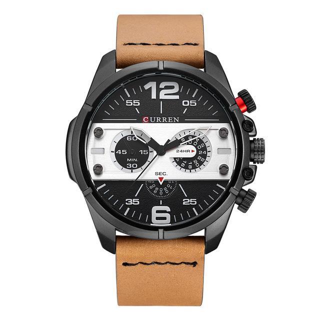 Men's Waterproof Retro Style Watch With Excellent Background, Chronometers Large Numbers Perfect Gift