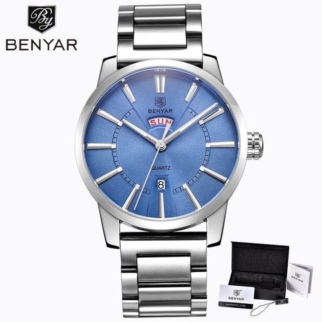 Business Fashion Men Watches Brown Luxury Military Leather Band Wristwatches Date Week Display Watch