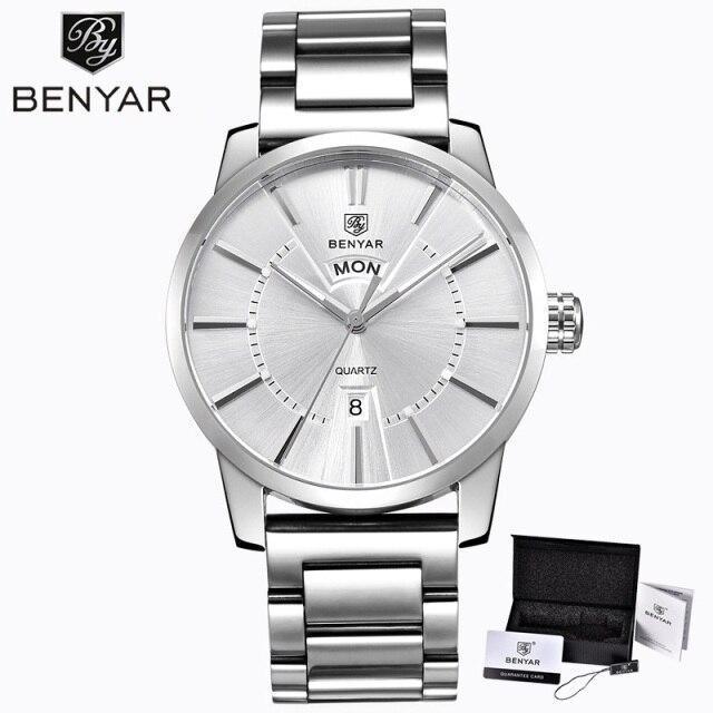 Business Fashion Men Watches Brown Luxury Military Leather Band Wristwatches Date Week Display Watch