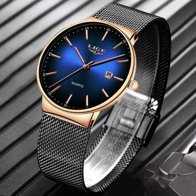 Men's Elegant Watch With Stainless Steel Straps And Special Date Display Excellent Look Unique Design Perfect Gift