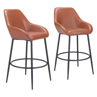 Vila Barstool (Set of 2) Brown