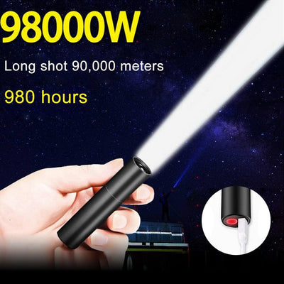 Rechargable Mini Portable Waterproof USB LED Pocket LED Flashlight Hight Super Bright Flashlight Telescopic Zoom Water Resistant Torch Great For Indoor/Outdoor Activities Night Camping Hiking
