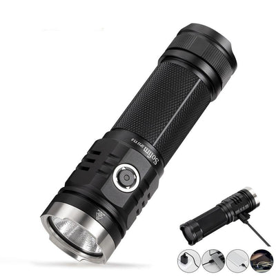 Rechargeable Adjustable Flashlight High Lumen Powerful Waterproof Portable Cree USB LED Super Bright Flashlight Pocket Size Torch Light For Camping Hiking Riding