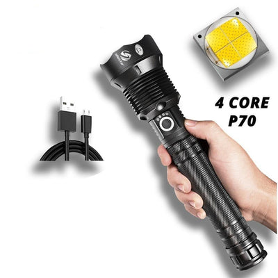 Rechargeable LED Flashlights Waterproof Hnadheld Super Bright High Lumens Zoomable Powerful Lamp Bead Flashlight Torch For Outdoor & Indoor Camping Running Fishing Hiking Lamp