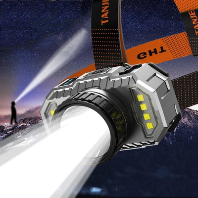 Rechargeable Super Bright High Lumen Strong Light LED Head-Mounted Headlamp Waterproof Long-Range Flashlight For Outdoor Camping Household Riding Night Fishing Headlight
