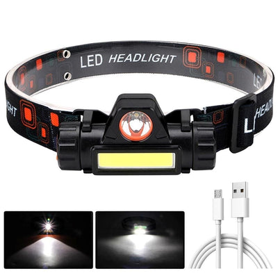 Rechargeable Waterproof Powerful LED Headlamp Portable Mini Built-in 18650 Battery Flashlight For Portable Head Lamp Flashlight, Outdoor Lightweight Durable Headlight For Outdoor Running Camping Reading Fishing Walking Jogging Headlight