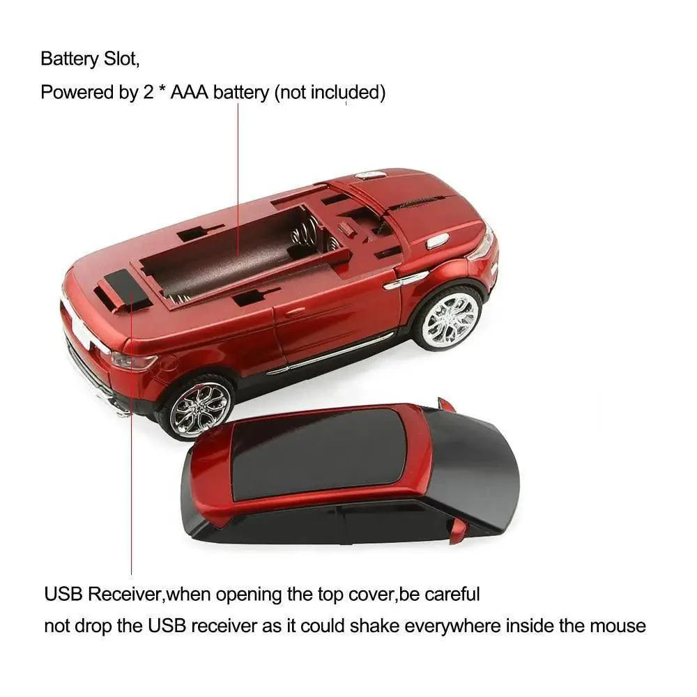 Red Car Shaped 2.4G Wireless Mouse Cool SUV Sport Car Mouse Gamer 1600 DPI Optical Mice Modern Cordless Office School Mice For PC Computer Laptop