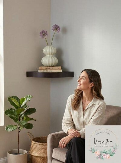 Home Decorators Collection Espresso Floating Corner Shelf