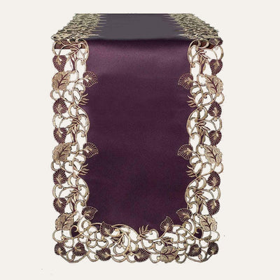Purple Gold Table Runner – Velvet Plum, 14x108 Inch