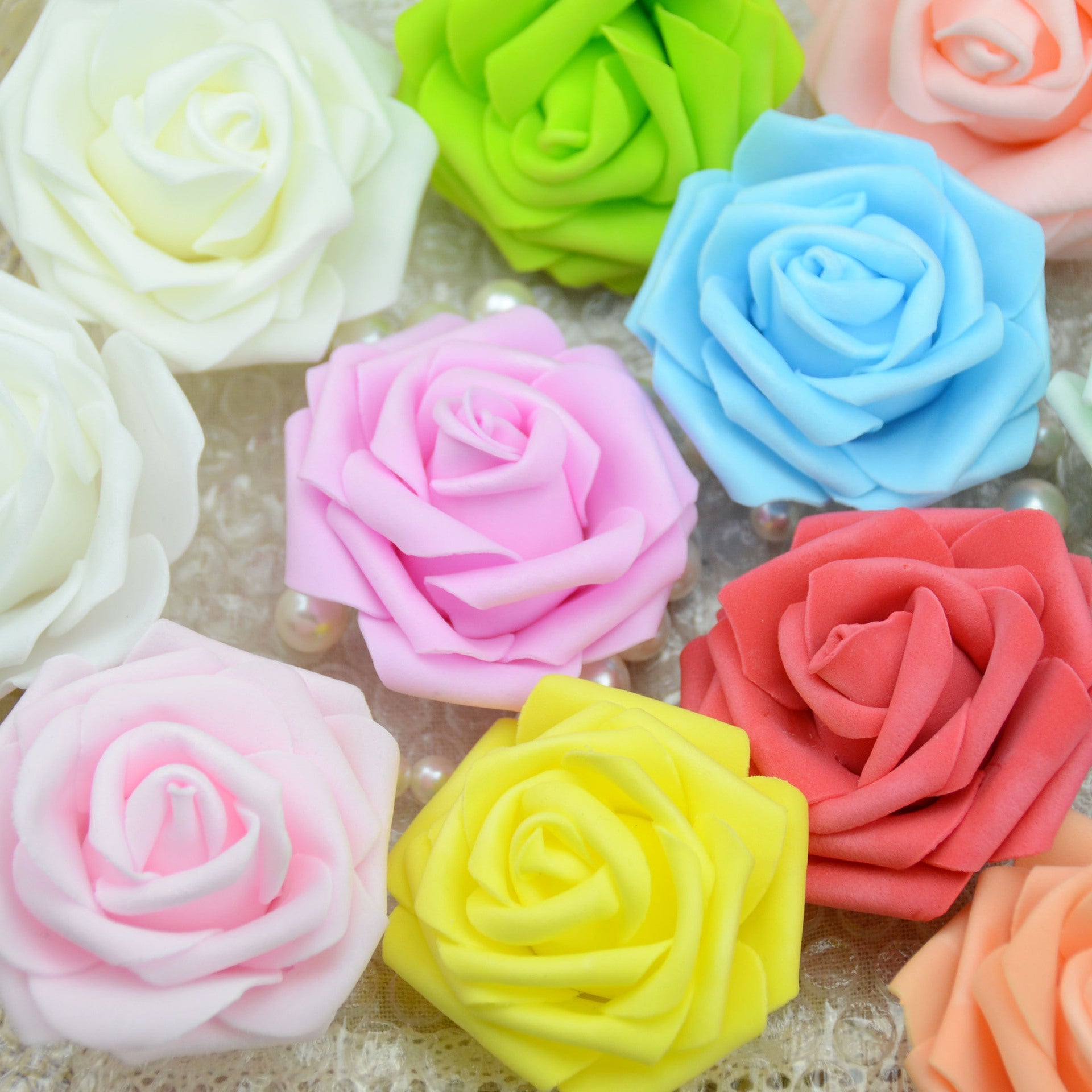 Clearance Bulk Rose Foam Heads Artificial Flowers for Crafts Wedding