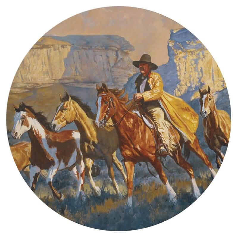 Rugged Cowboy Lazy Susan